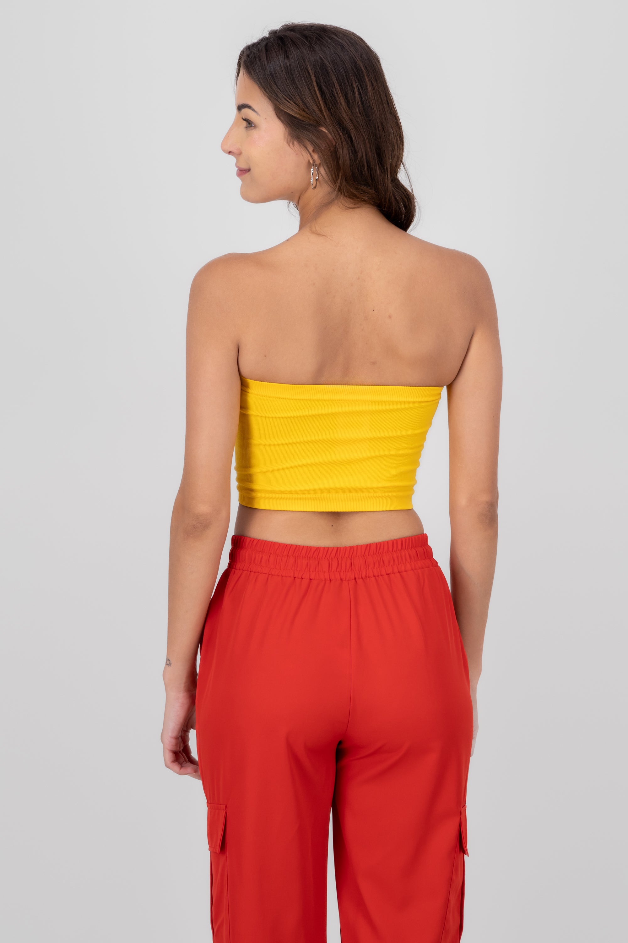 RIB STRAPLE TUBE TOP MUSTARD