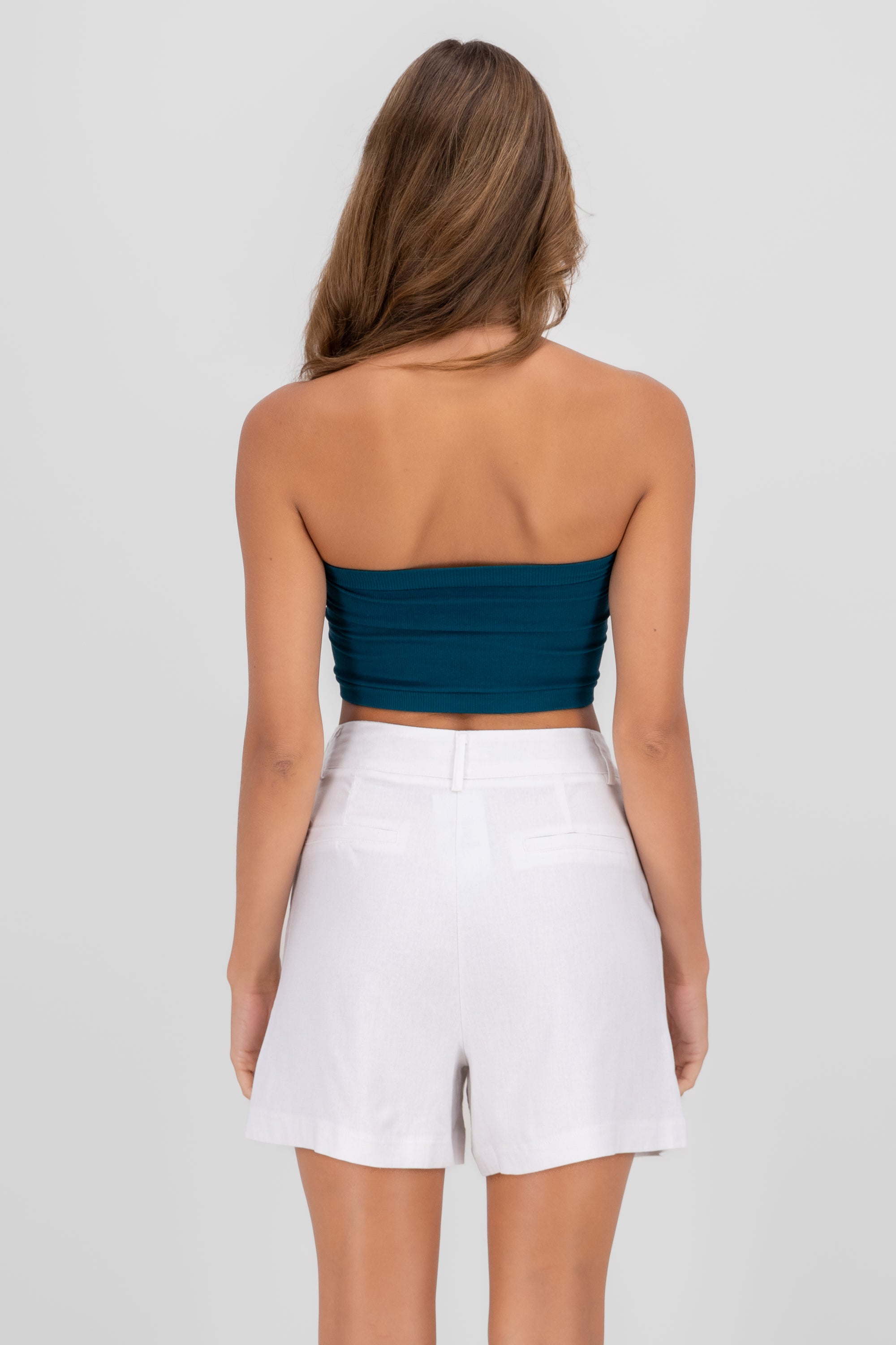 RIB STRAPLE TUBE TOP Duck blue