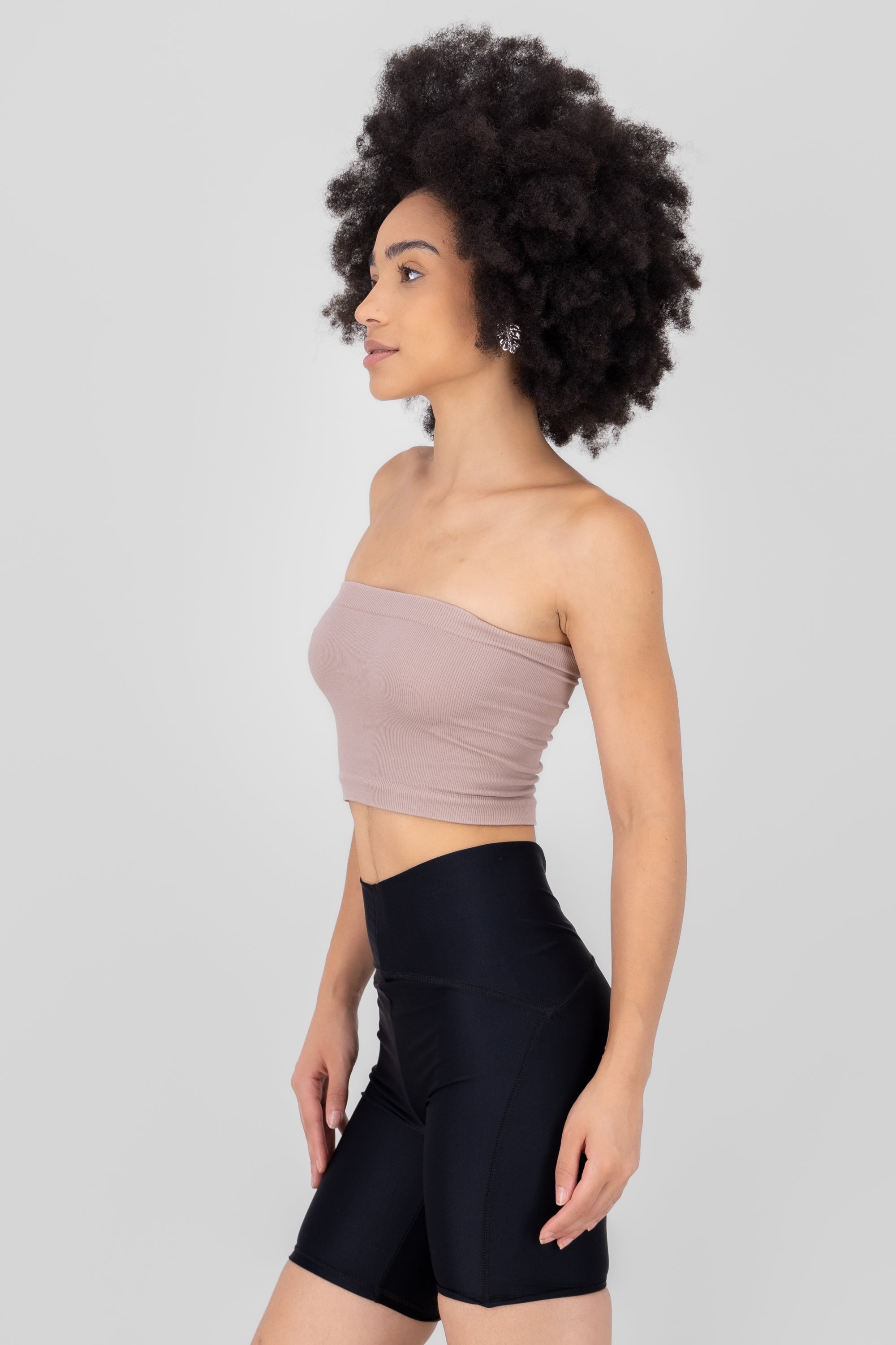 Top Tubo Strapless Rib TAUPE