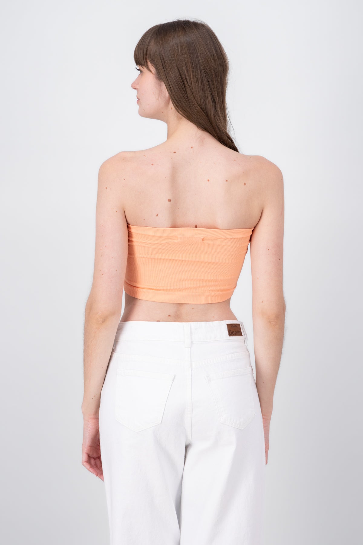 Top Tubo Strapless Rib DURAZNO