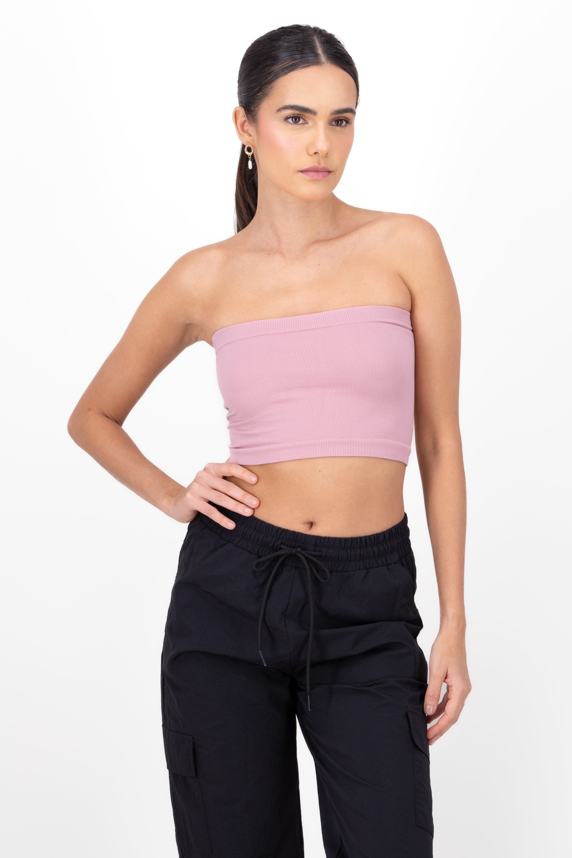 Top Tubo Strapless Rib MALVA