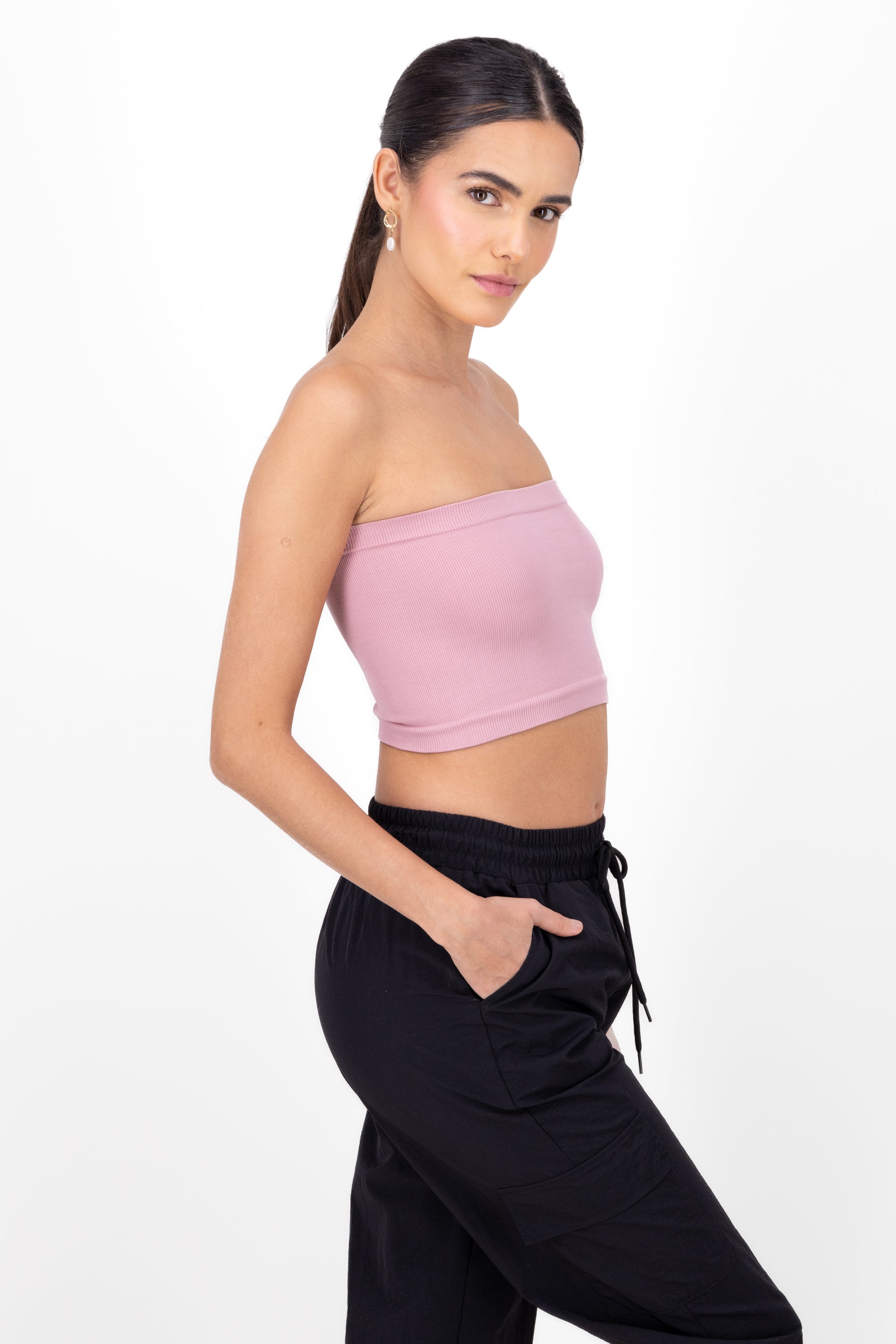 RIB STRAPLE TUBE TOP MALLOW