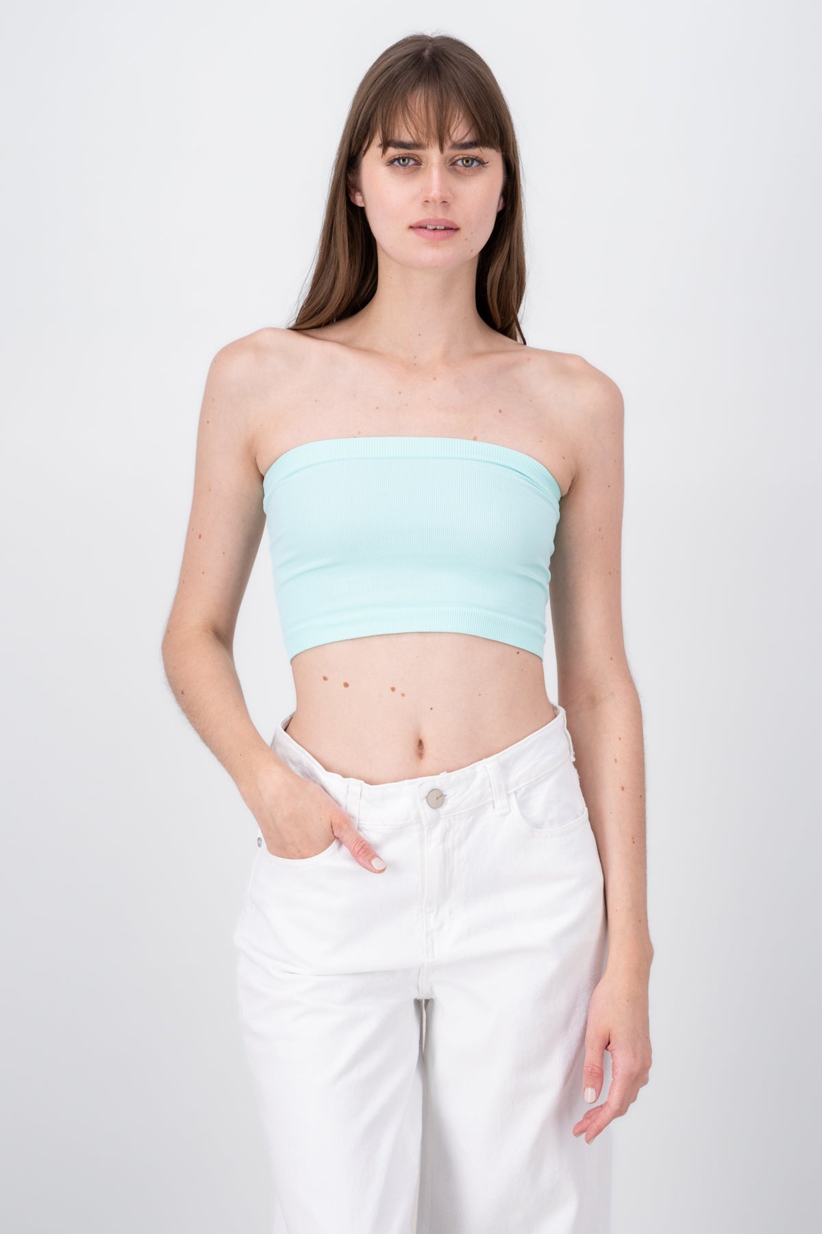 Top Tubo Strapless Rib MENTA