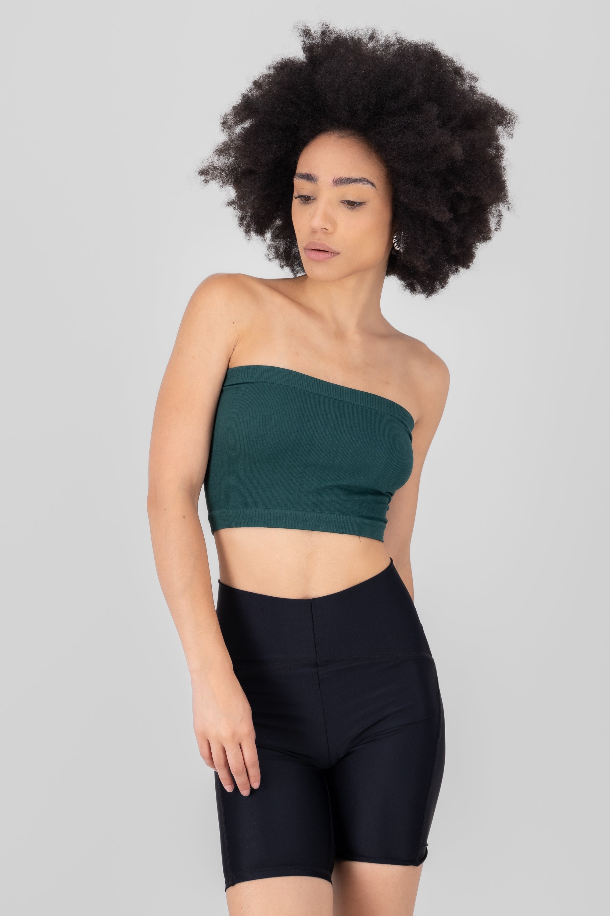 RIB STRAPLE TUBE TOP Green hunter