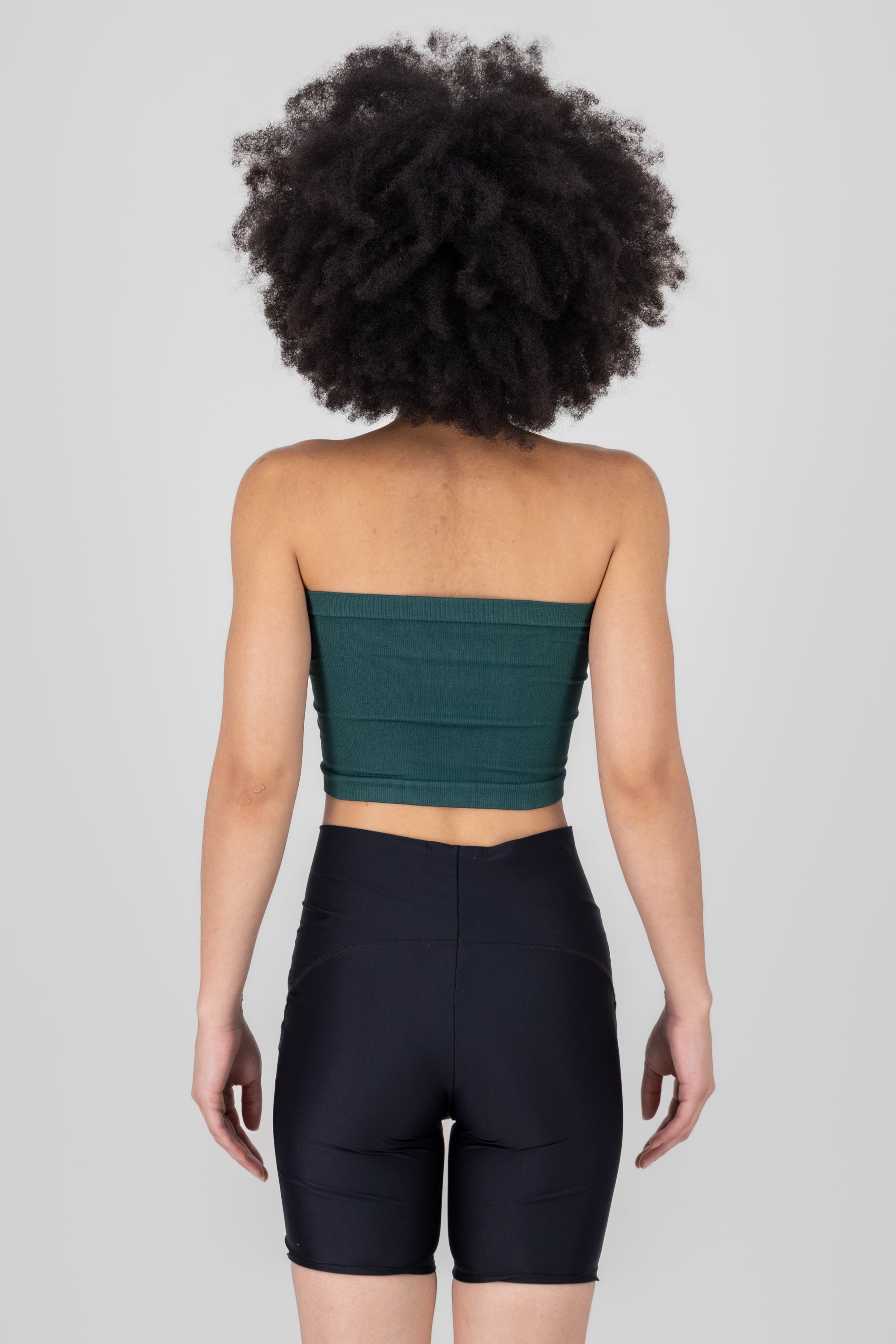 Top Tubo Strapless Rib VERDE CAZADOR