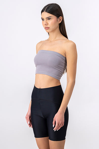 Top Tubo Strapless Rib GRIS OBSCURO