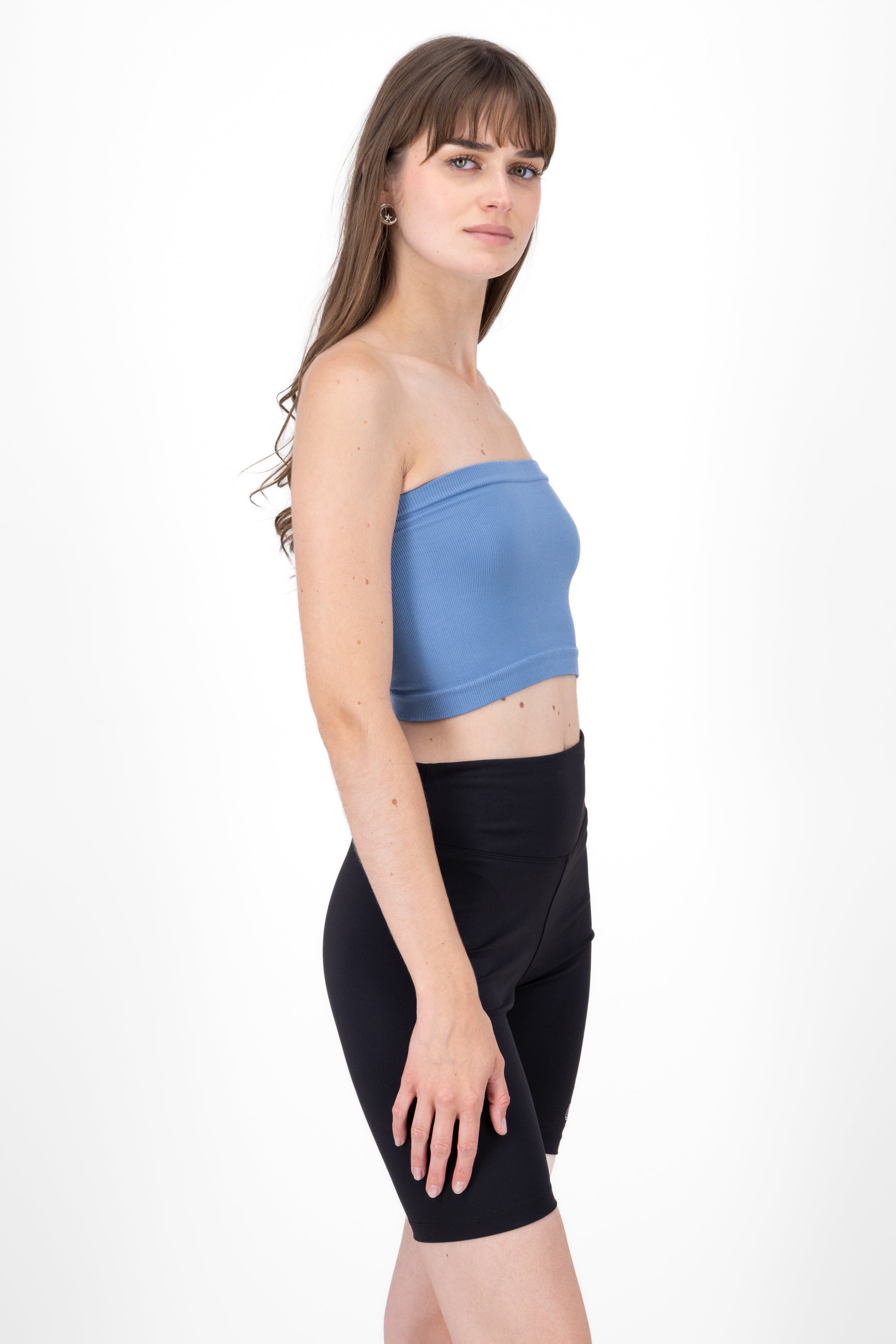 Top Tubo Strapless Rib INDIGO