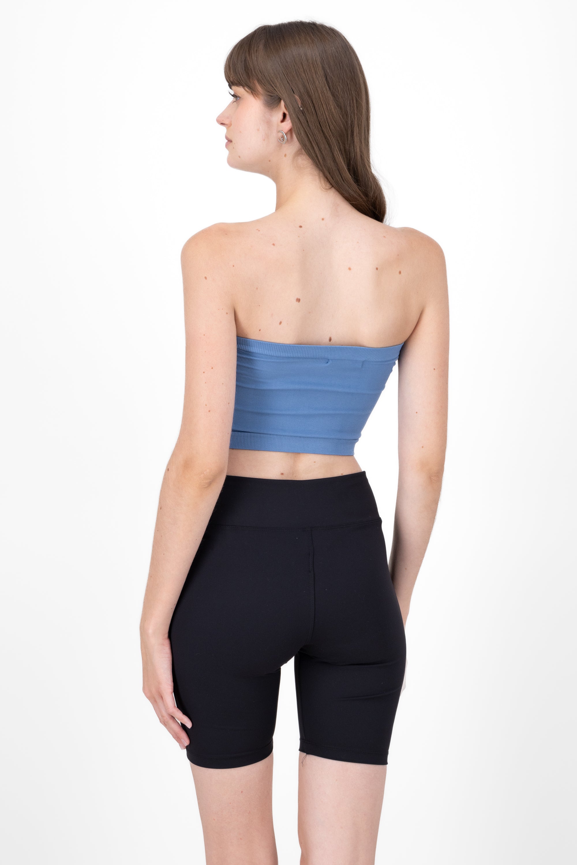 Top Tubo Strapless Rib INDIGO