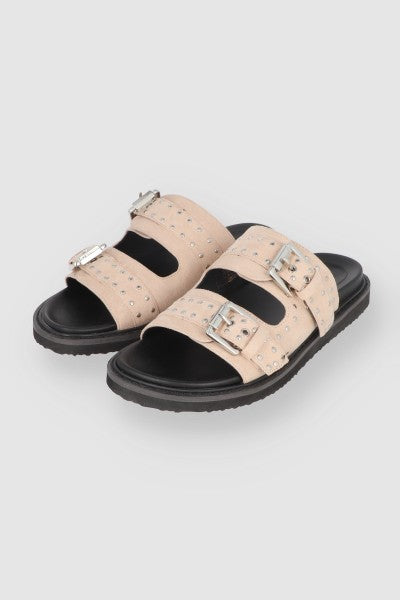 Sandal Texture Two buckles Nude