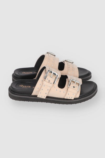 Sandal Texture Two buckles Nude