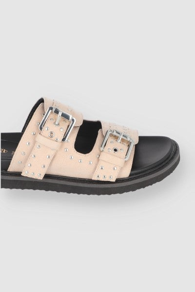 Sandal Texture Two buckles Nude