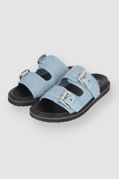 Sandal Texture Two buckles Medium Wash