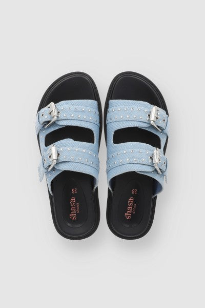 Sandal Texture Two buckles Medium Wash