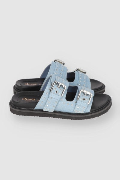 Sandal Texture Two buckles Medium Wash