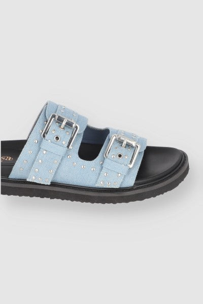 Sandal Texture Two buckles Medium Wash