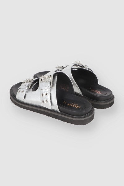 Metal Sandal two buckles SILVER