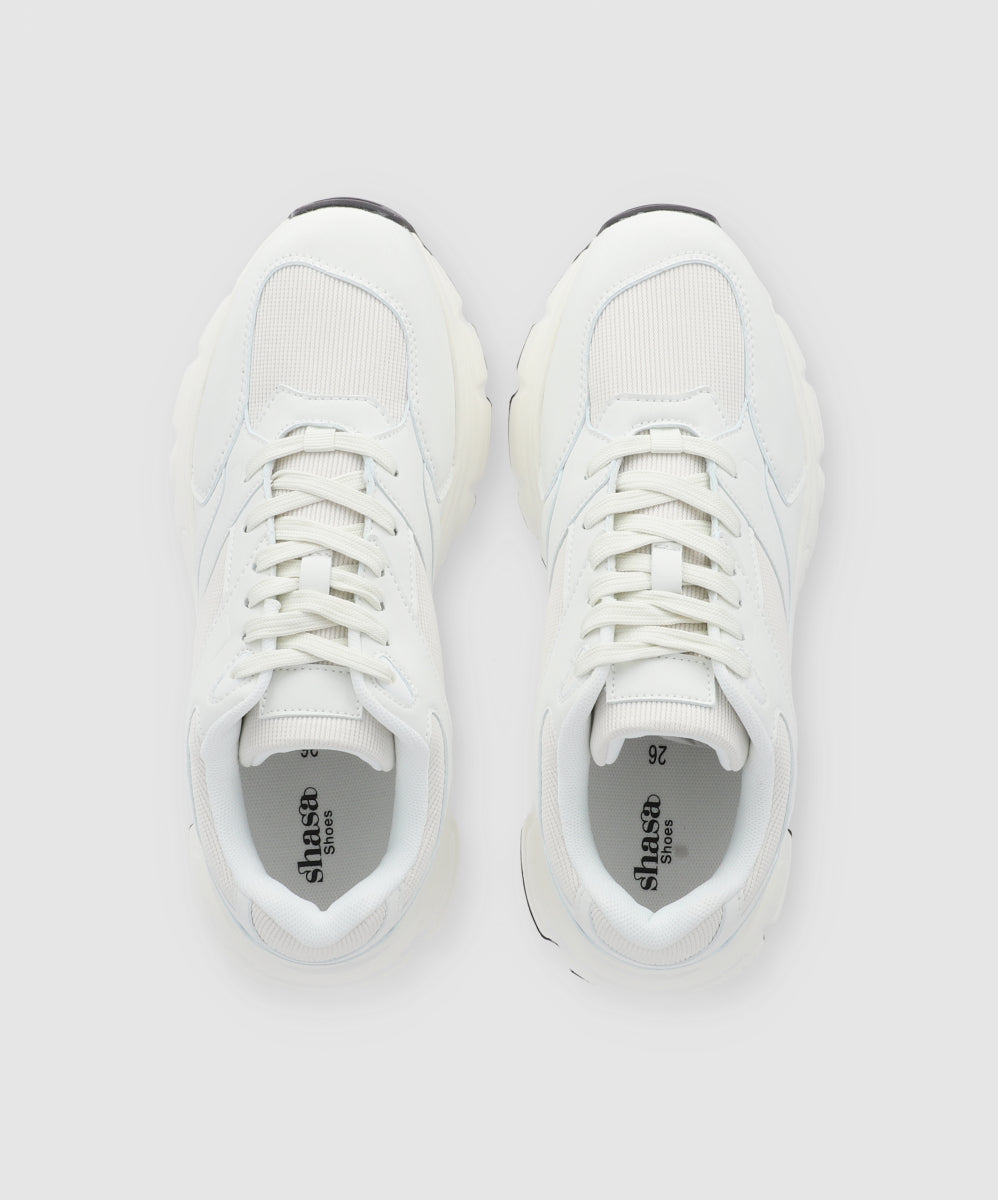 Tenis Deportivo Contrastes Mesh BLANCO