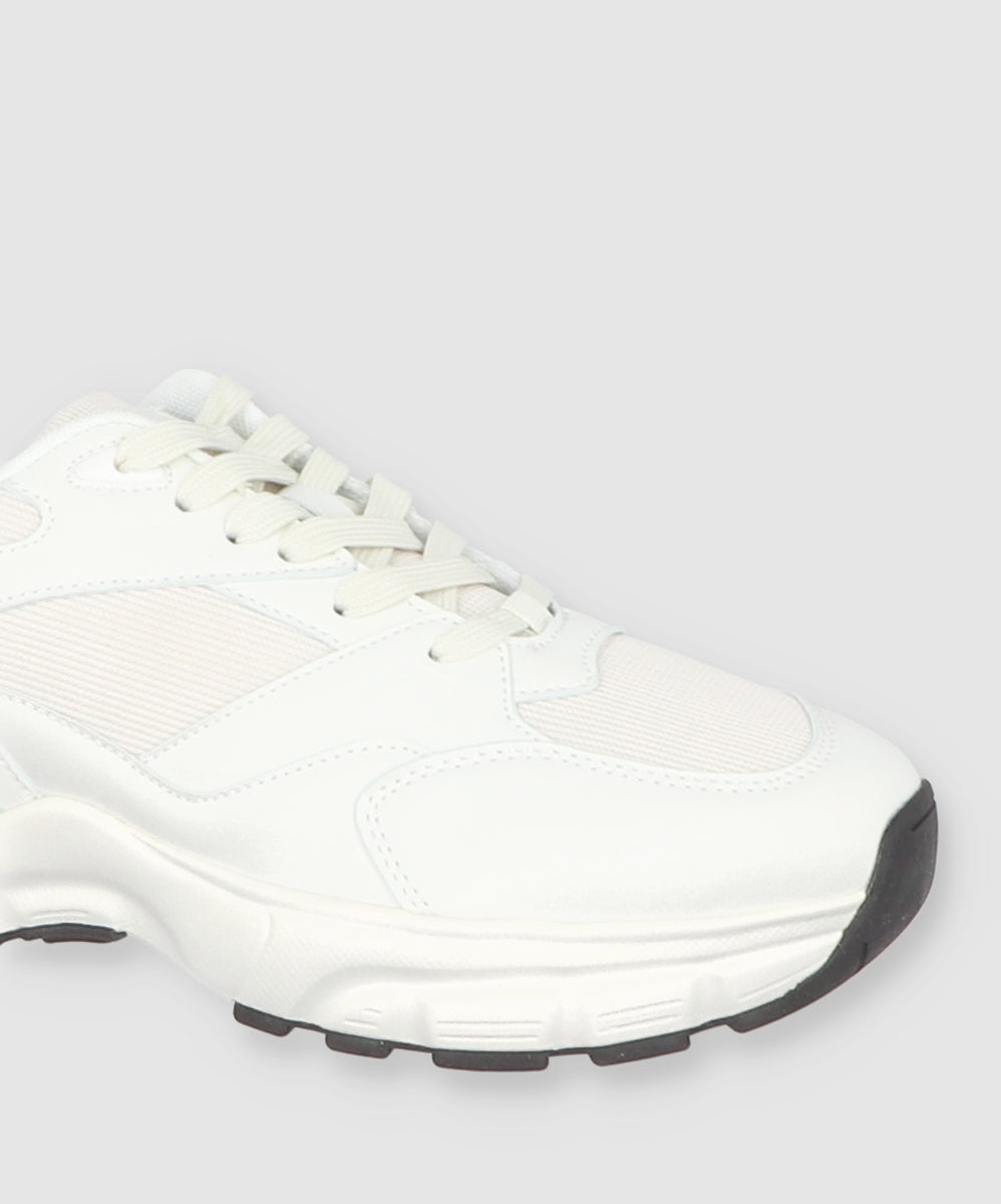 Tenis Deportivo Contrastes Mesh BLANCO