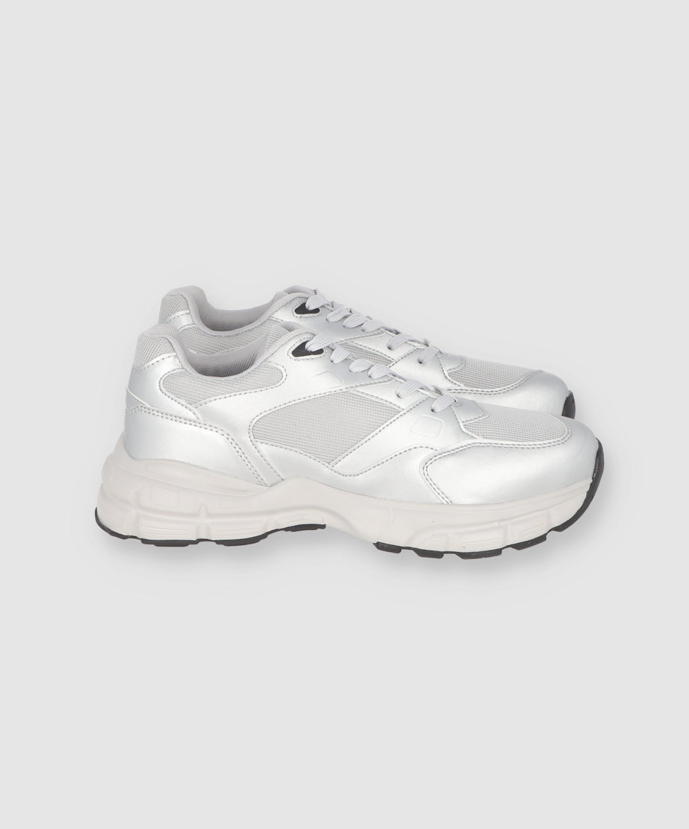 Tenis Deportivo Contrastes Mesh PLATA