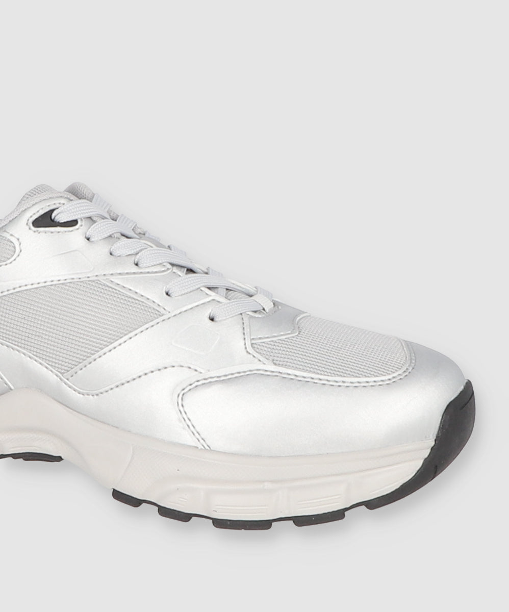 Tenis Deportivo Contrastes Mesh PLATA