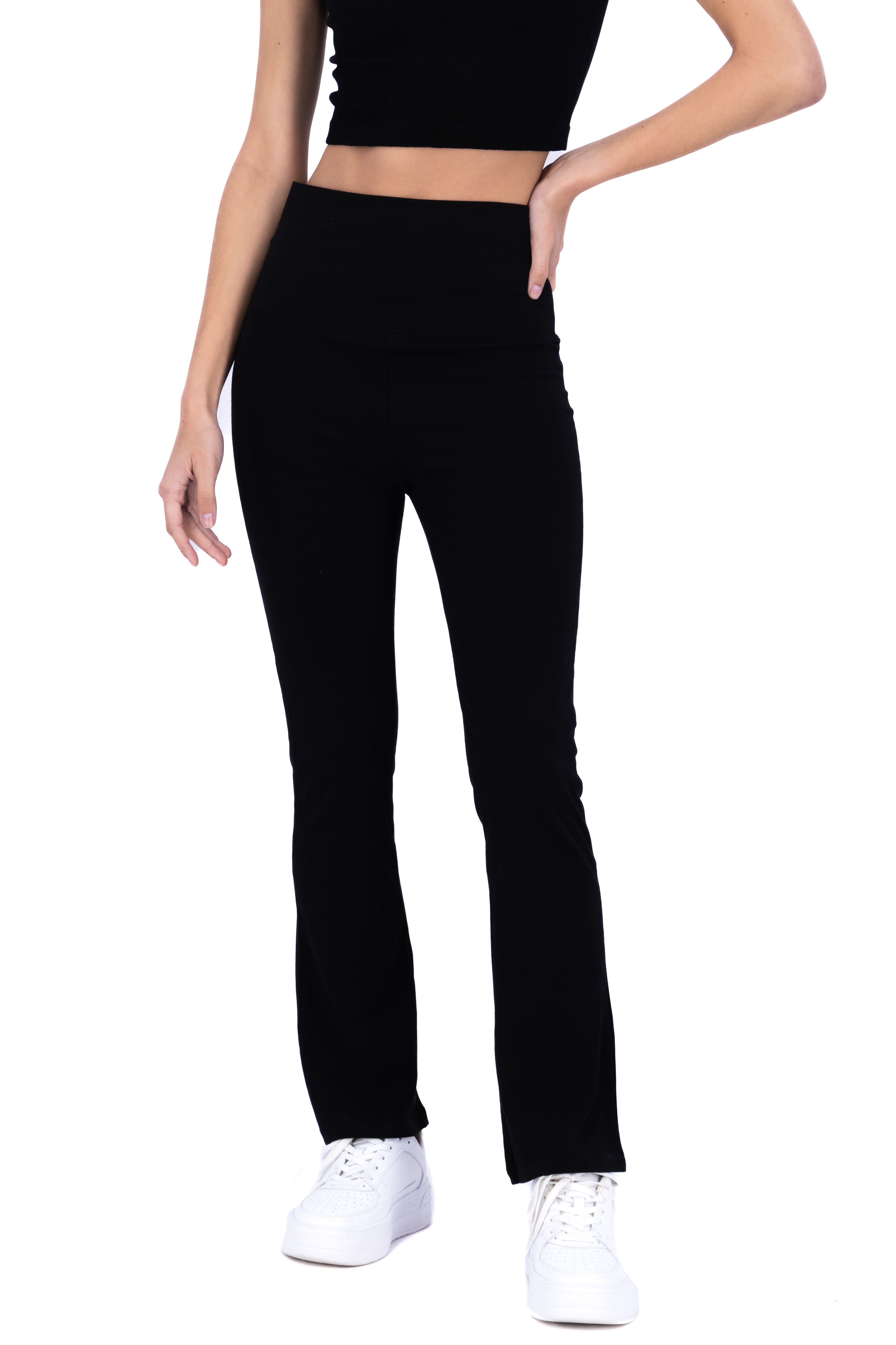 Straight pants high waist BLACK