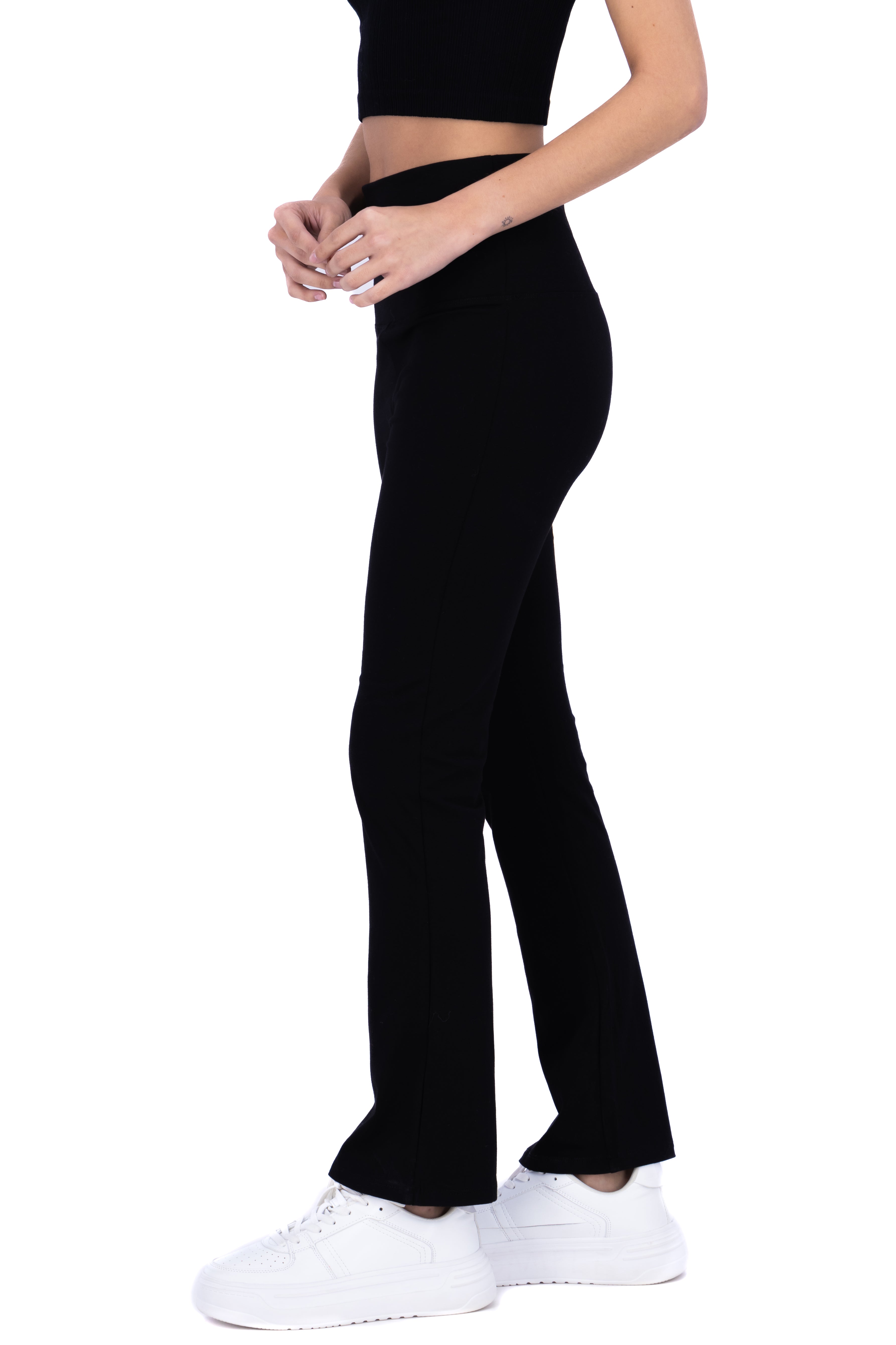 Straight pants high waist BLACK