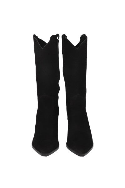 Botas vaqueras piel suede lisas NEGRO