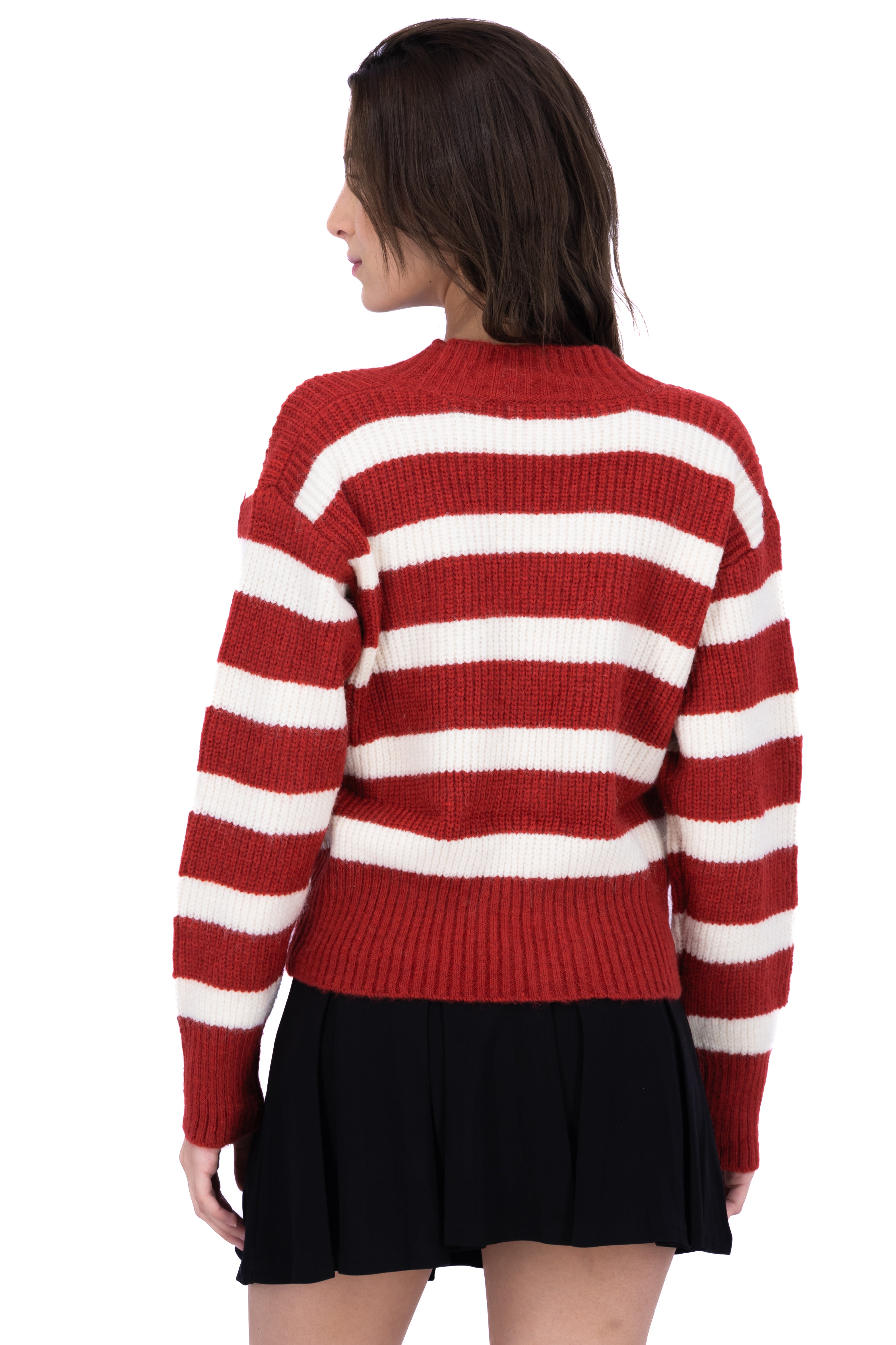 Bicolor lines cardigan Combo red