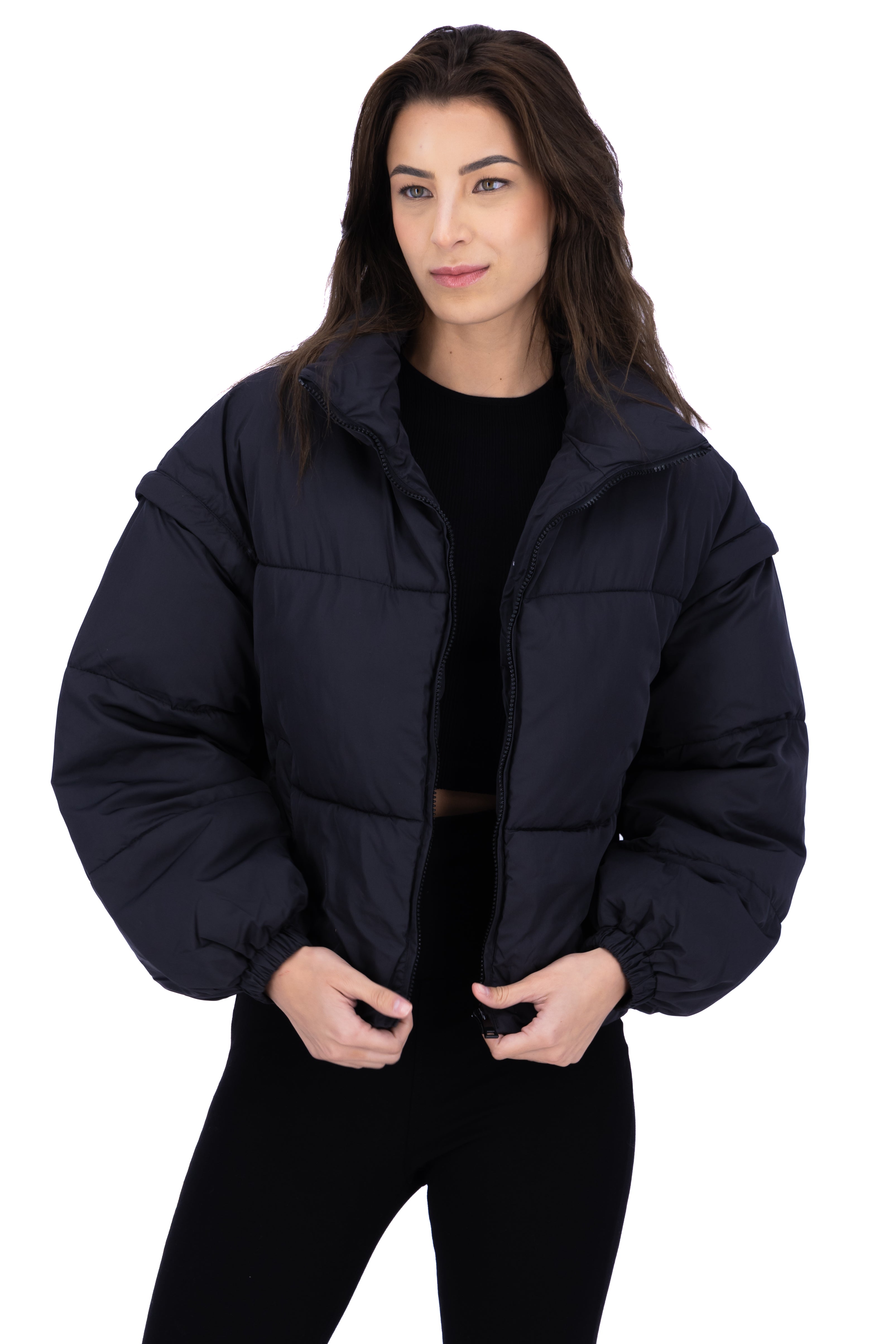 Lisisa Capiton Oversize Chamarra BLACK