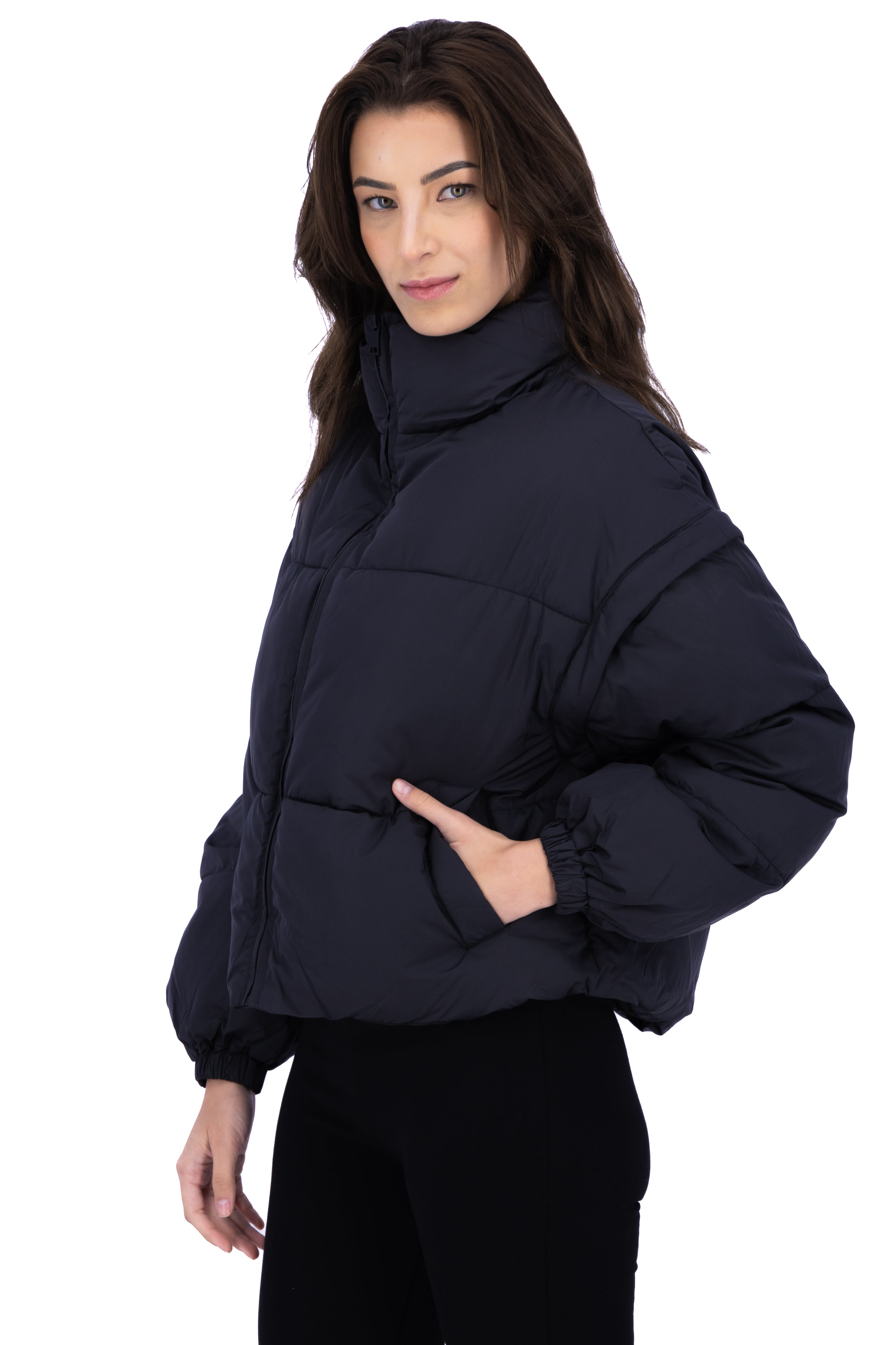 Lisisa Capiton Oversize Chamarra BLACK