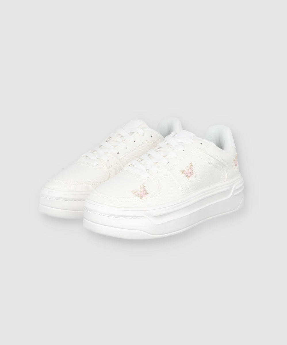 Tenis Casual Denim Mariposas BLANCO