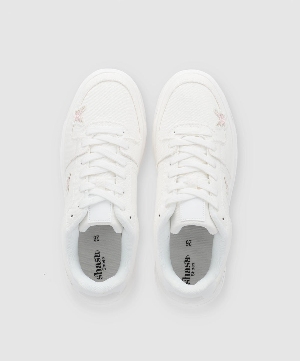 Tenis Casual Denim Mariposas BLANCO