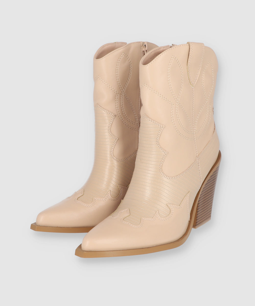 Botin Vaquero Textura Reptil NUDE