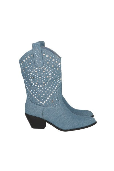 Botas vaqueras studs LIGHT WASH