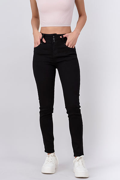 Jeans Skinny Triple button BLACK