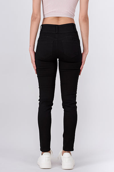 Jeans Skinny Triple button BLACK