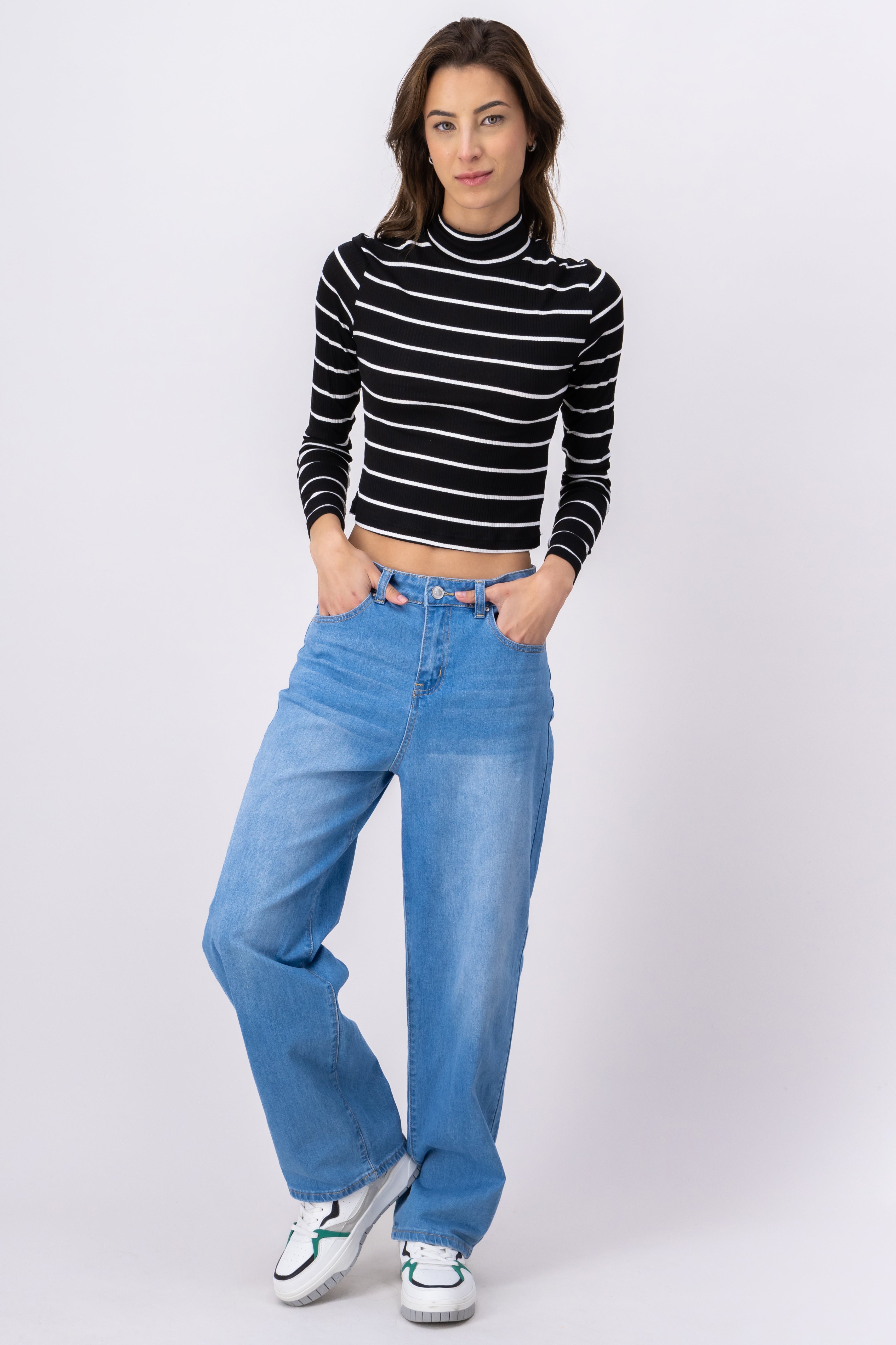 Jeans wide leg lisos LIGHT WASH