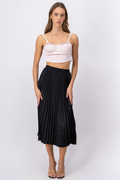 Midi Skirt Slishes Lisa BLACK