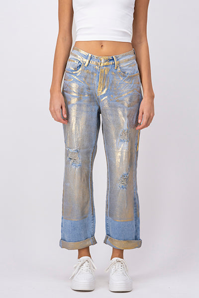 MMA Jeans Metalized Design GOLD