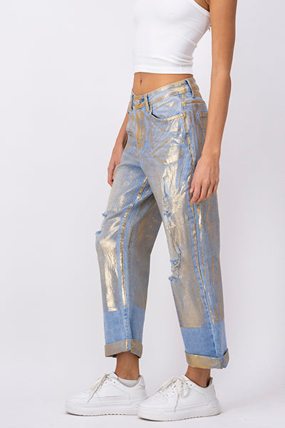 MMA Jeans Metalized Design GOLD