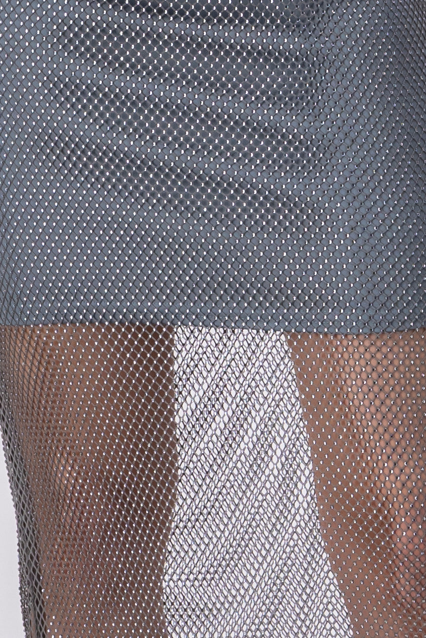 MIDI NET TUBE skirt GREY