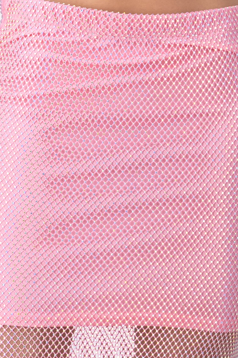 MIDI NET TUBE skirt PINK