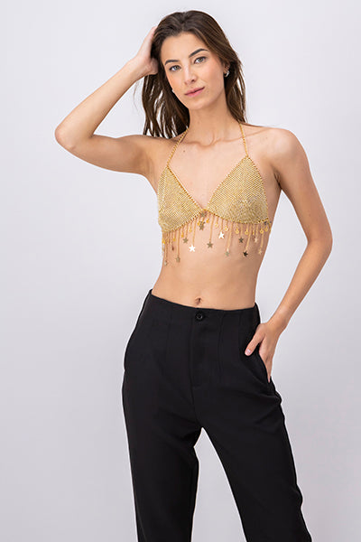 BRALETTE CHAIN ​​FLORES STAR GOLD