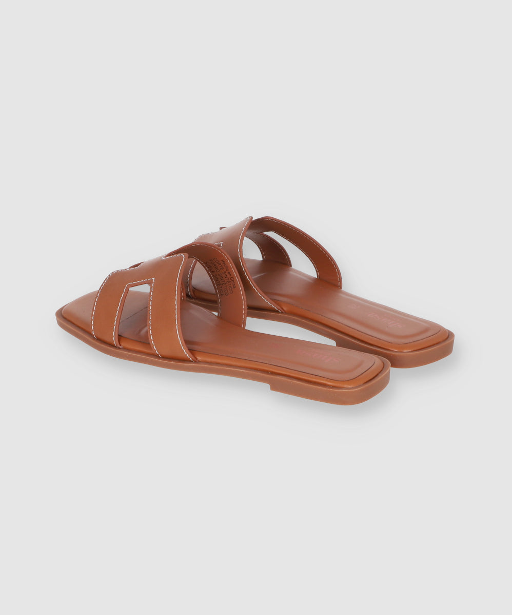 Sandalia Sencilla Tiras Greca TAN