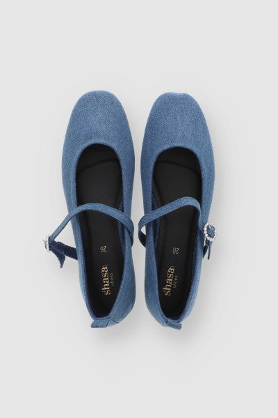 Flats Punta Rebanada Denim MEDIUM WASH