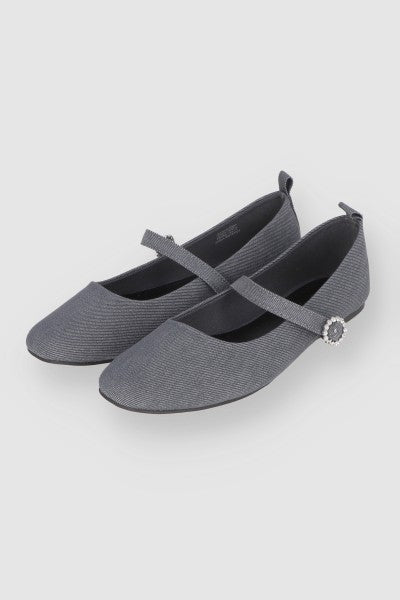 Flats Punta Rebanada Denim GRIS