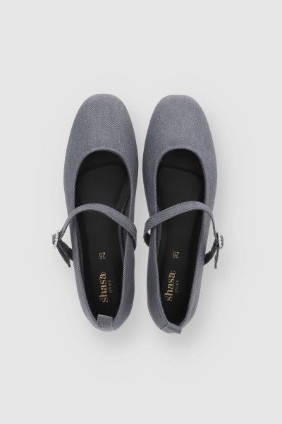 Flats Punta Rebanada Denim GRIS