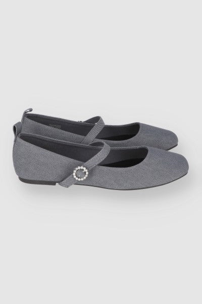 Flats Punta Rebanada Denim GRIS