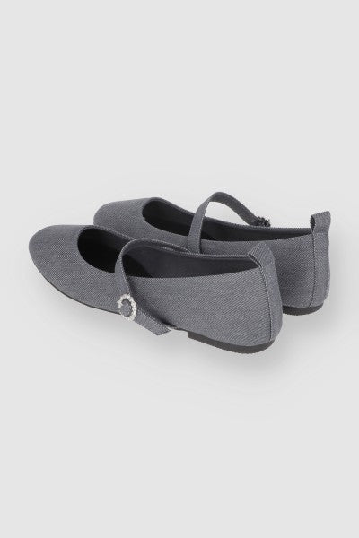 Flats Punta Rebanada Denim GRIS