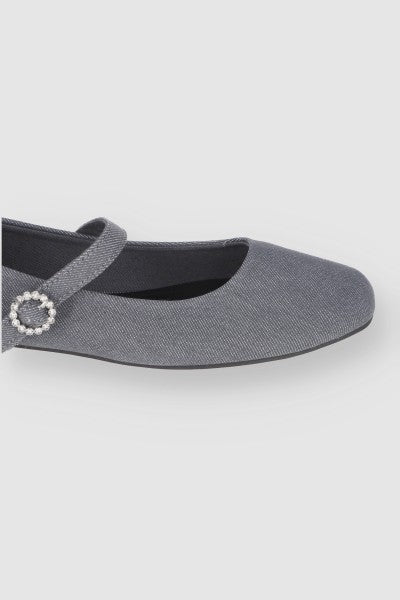 Flats Punta Rebanada Denim GRIS